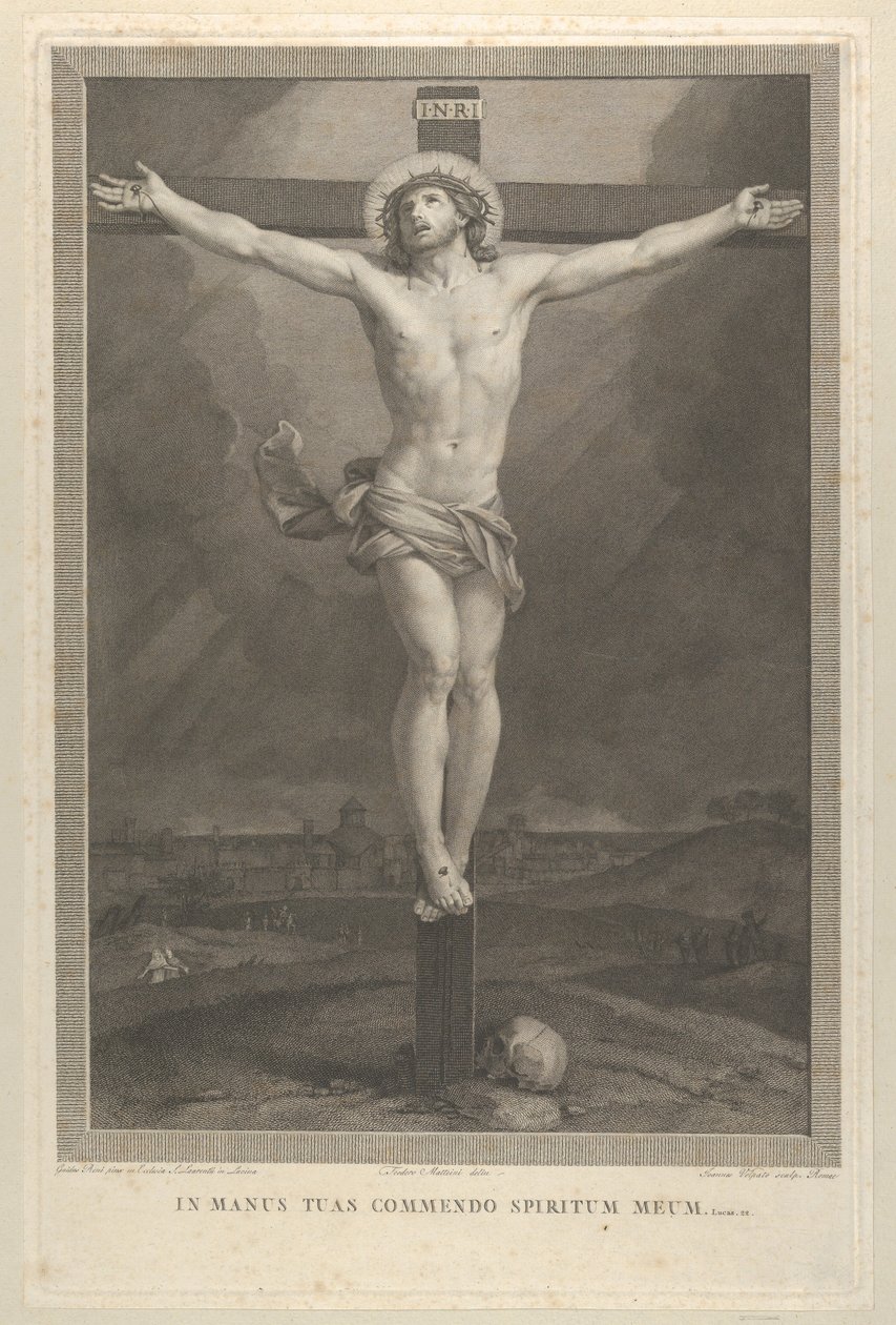 Christus am Kreuz, ein Schädel an der Basis von Giovanni Volpato