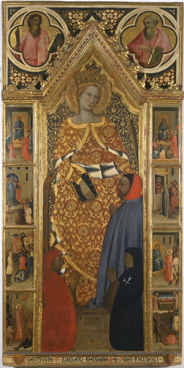 Heilige Katharina mit Szenen aus ihrem Leben, Ende des 14. Jahrhunderts von Giovanni del Biondo