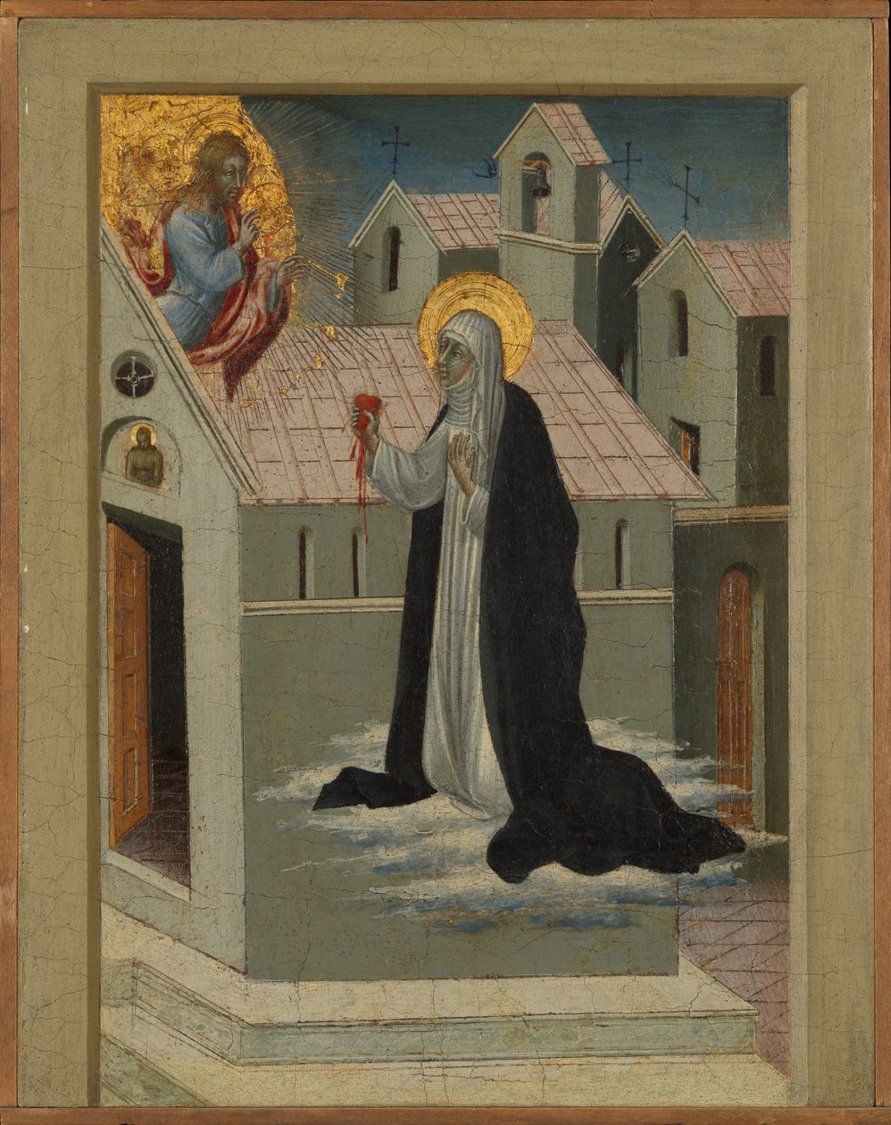 Die heilige Katharina von Siena tauscht ihr Herz mit Christus von Giovanni di Paolo