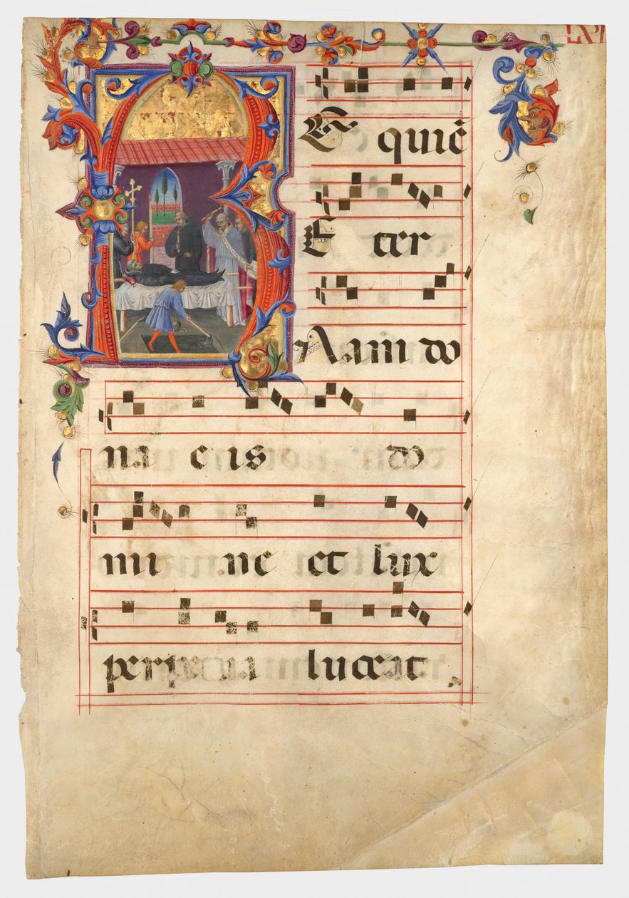 Zwei Blätter aus einem Sequentiar-Kyriale von Giovanni di Paolo