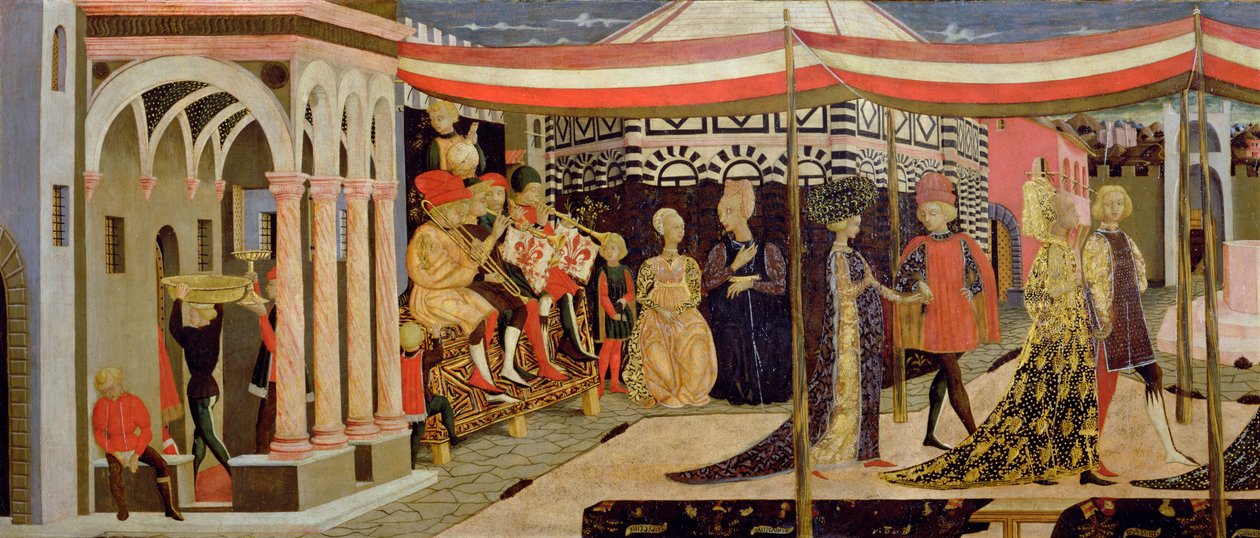 Frontal vom Adimari Cassone (Detail) von Giovanni di Ser Giovanni
