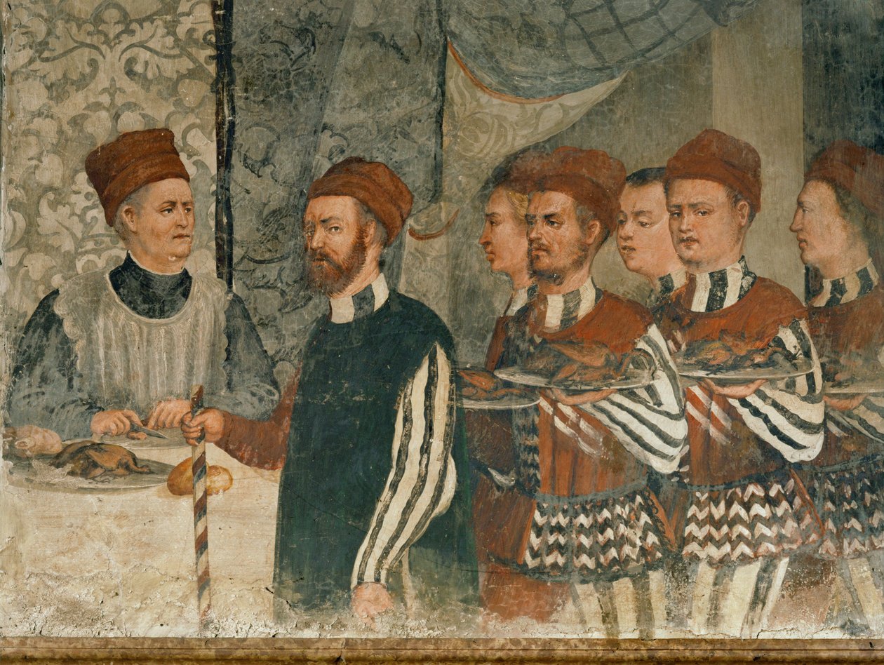 König Christians von Dänemark Besuch in Malpaga im Jahr 1474 von Girolamo Romanino