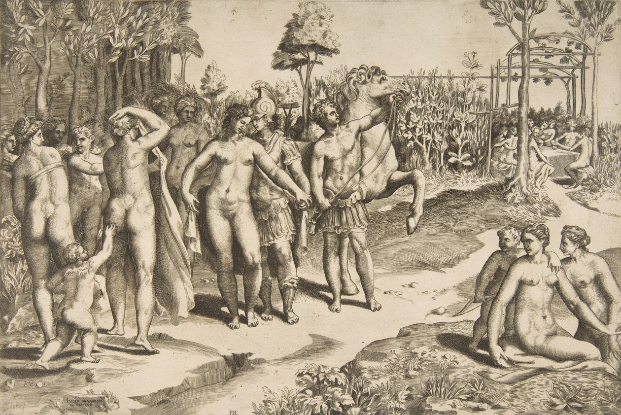 Alexander und Roxana von Giulio Bonasone