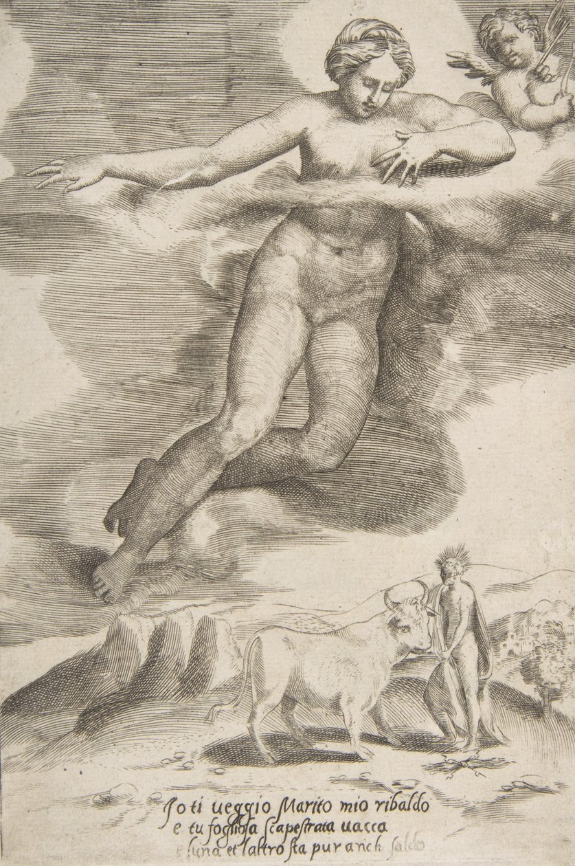 Juno beobachtet Jupiter und Io, aus Die Lieben der Götter, 1531-60 von Giulio Bonasone