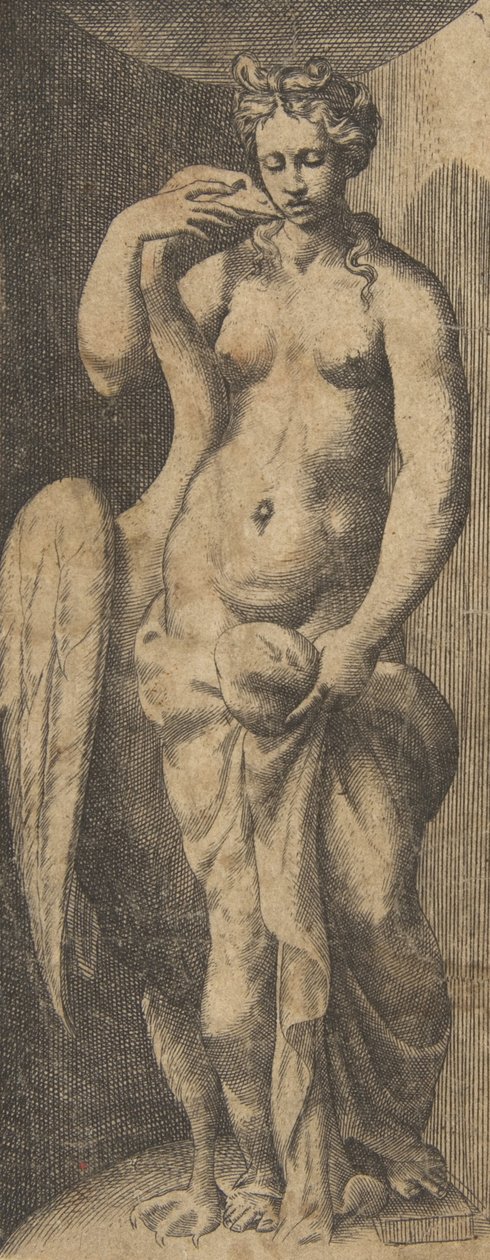 Leda und der Schwan, ca. 1531-76 von Giulio Bonasone