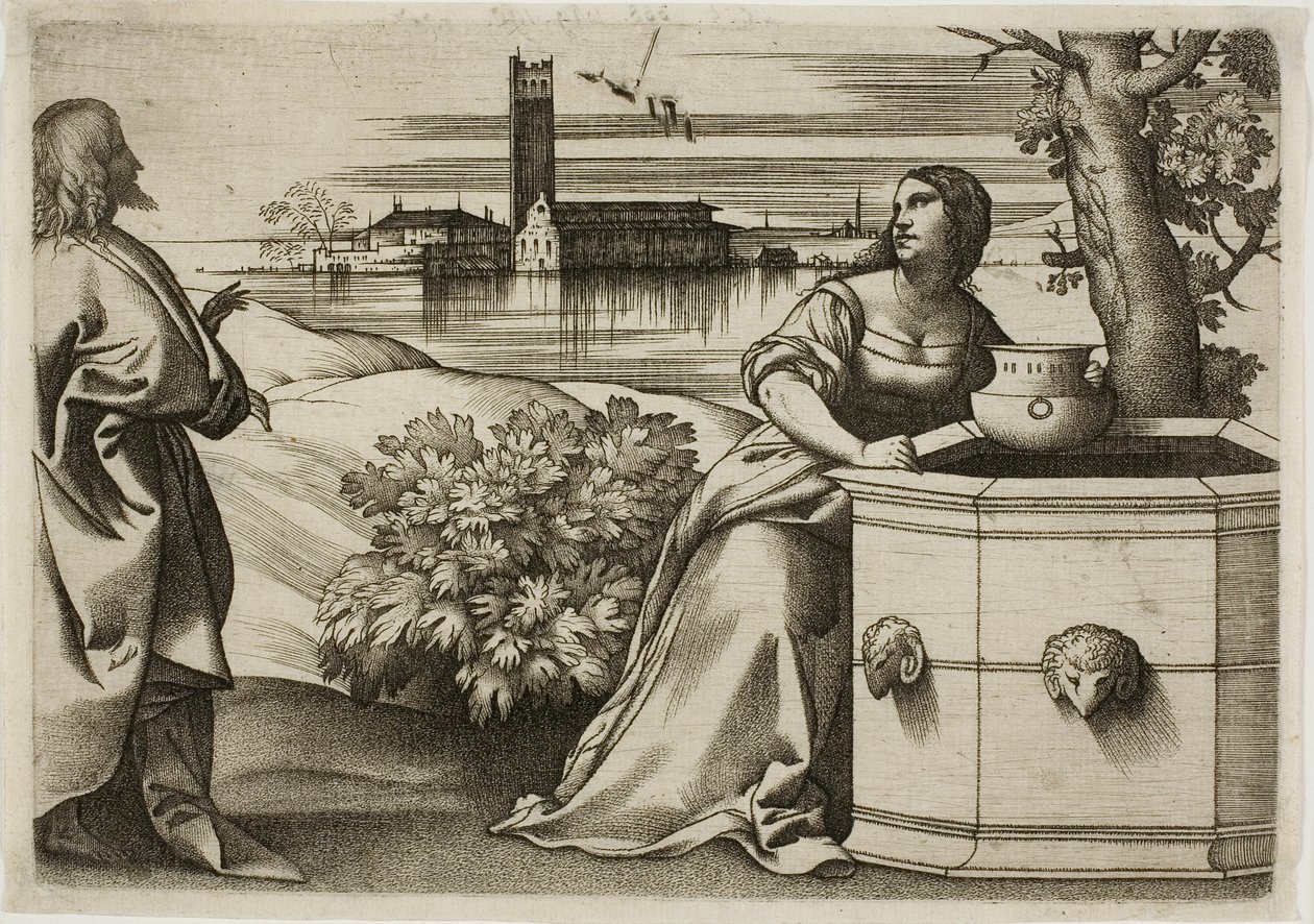 Christus und die Samariterin von Giulio Campagnola