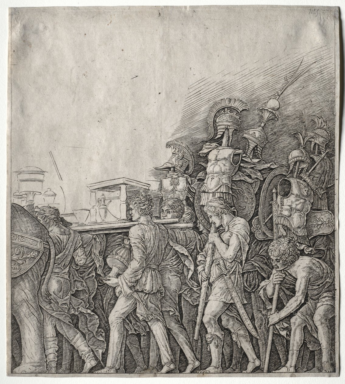 Die Triumphe Caesars: Die Kürassierträger, ca. 1498 von Giulio Campagnola