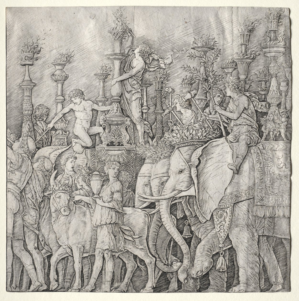 Die Triumphe Caesars: Die Elefanten, um 1485-1490 von Giulio Campagnola