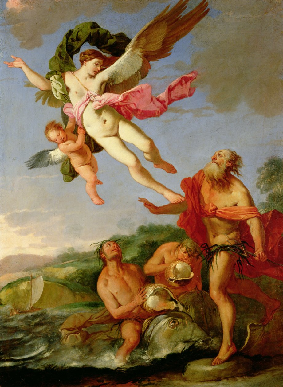 Neptun verfolgt Coronis von Giulio Carpioni