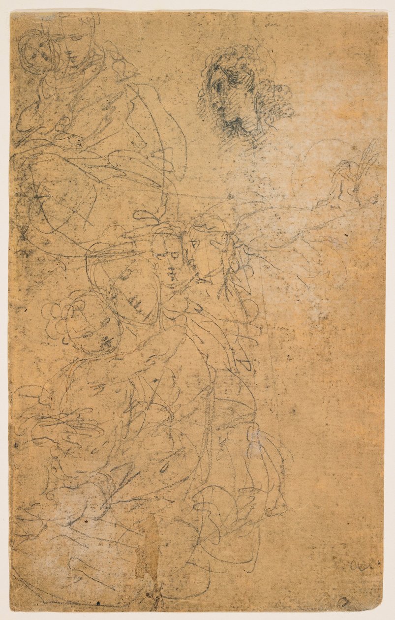 Studien der Madonna mit Kind (recto); Kniende Jungfrau (verso) von Giulio Cesare Procaccini