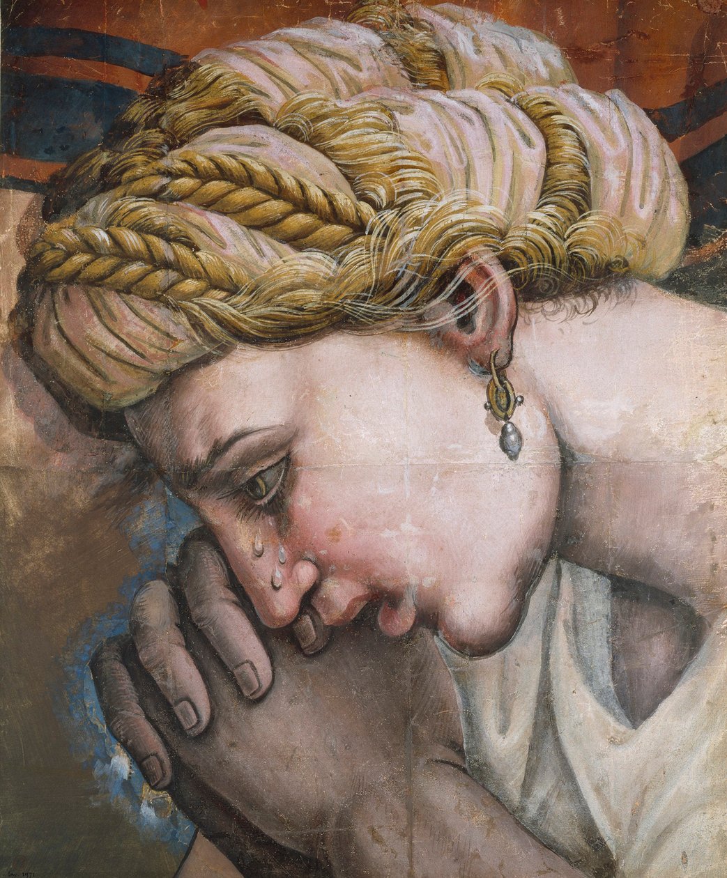 Kopf einer Mutter aus dem Kindermord von Giulio, Romano