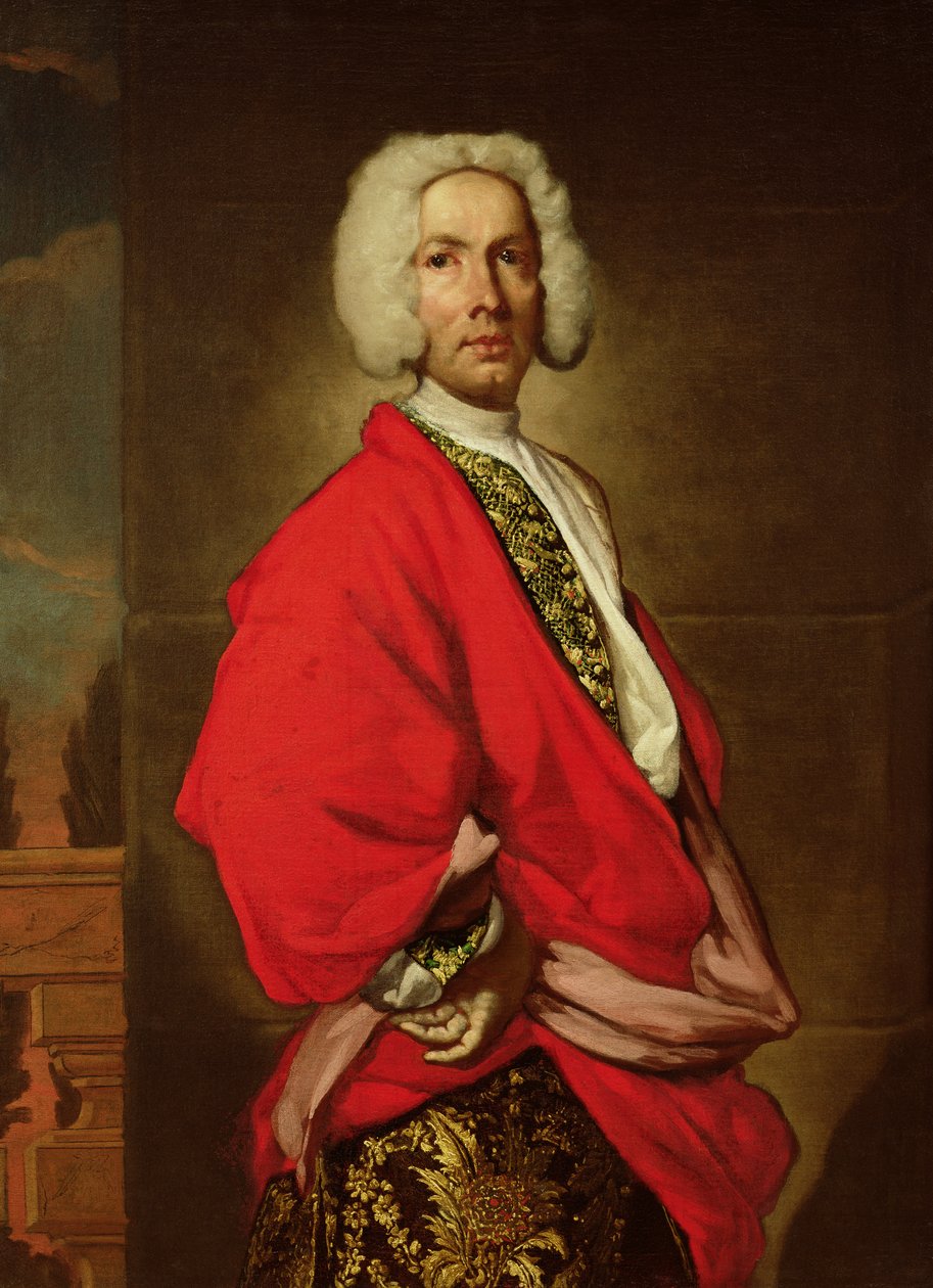 Porträt eines Mannes, früher identifiziert als Graf Galeatius Secco Suardo, ca. 1710-20 von Giuseppe Ghislandi