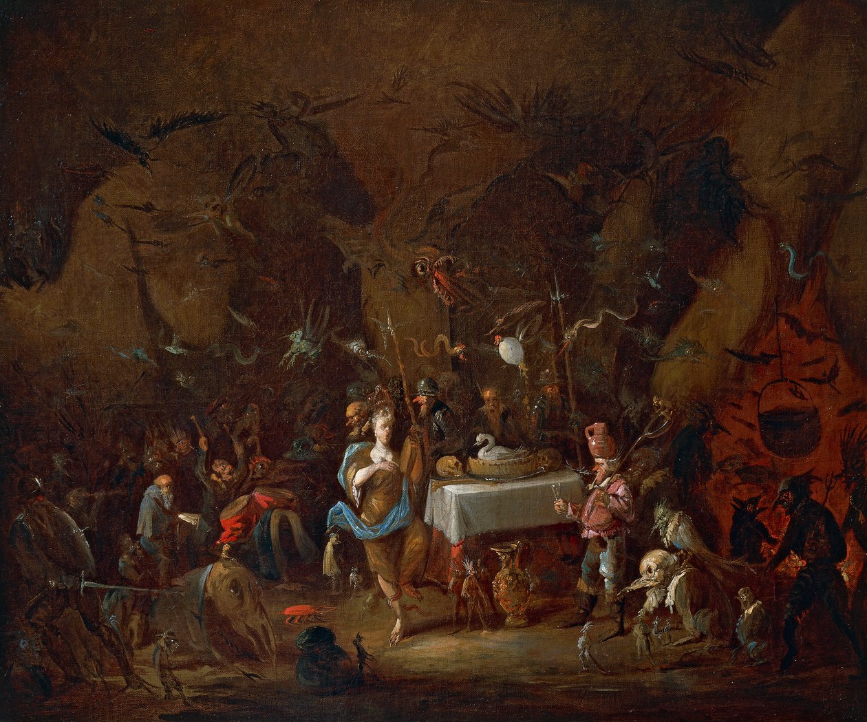 Hexentreffen, von Giuseppe Bernardino Bison, Öl auf Leinwand, Italien von Giuseppe Bernardino Bison