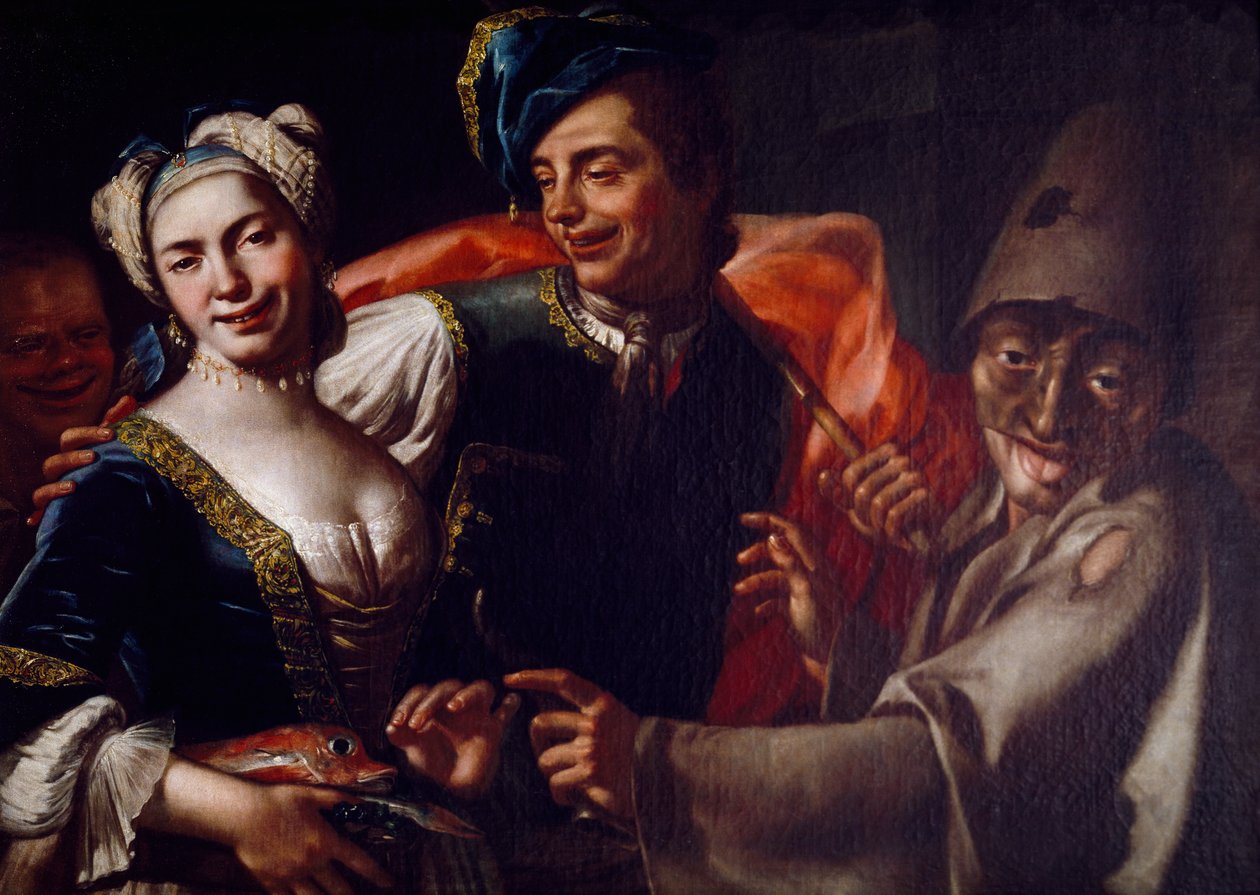 Neapolitanische Masken von Giuseppe Bonito