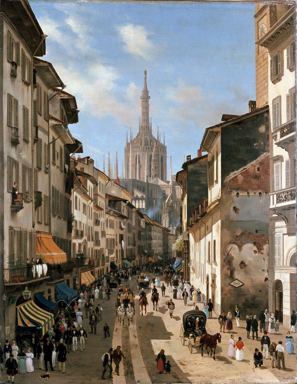 Blick über die Straße Corsia dei Servi (um 1839) von Giuseppe Canella