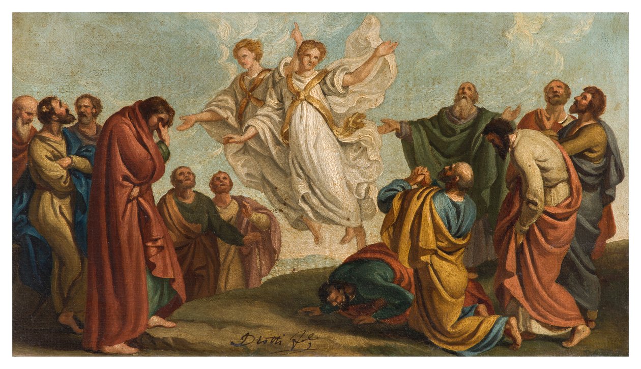 Giuseppe Diotti, Skizze, Erscheinung der Engel zu den Aposteln nach der ...