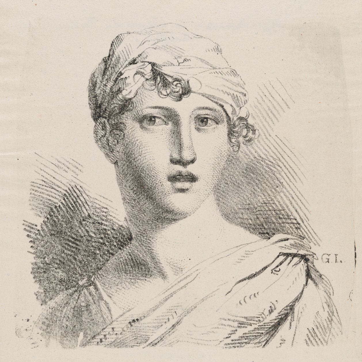 Büste einer jungen Frau mit Turban von Giuseppe Longhi