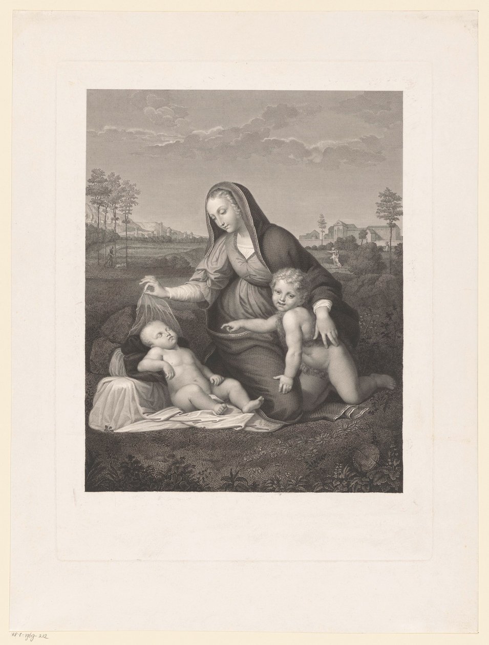 Maria mit Kind und dem jungen Johannes dem Täufer in einer Landschaft von Giuseppe Longhi