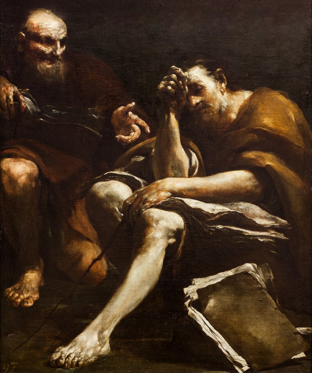 Demokrit und Heraklit, 1730 von Giuseppe Maria (1665-1747) Crespi