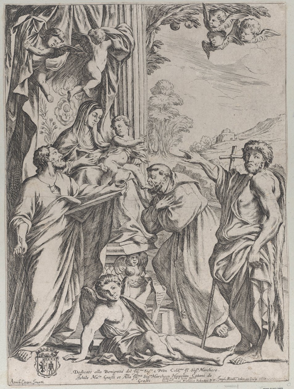 Die Jungfrau auf dem Thron mit drei Heiligen, 1668 von Giuseppe Maria Mitelli