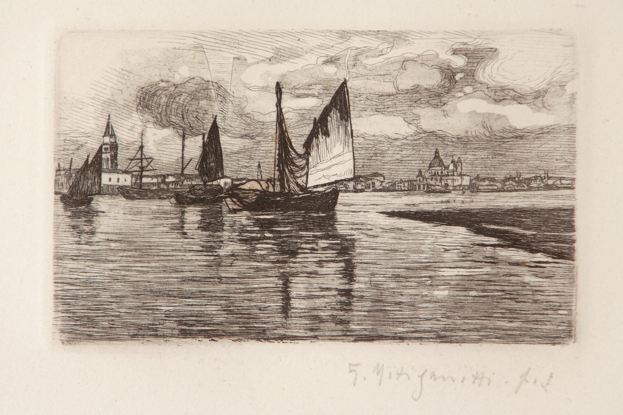 Boote in der Lagune von Giuseppe Miti Zanetti