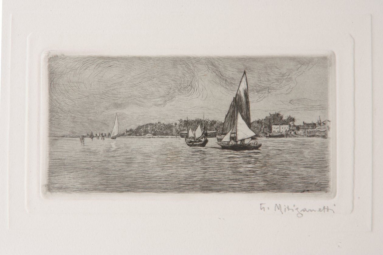 Boote in der Lagune von Giuseppe Miti Zanetti