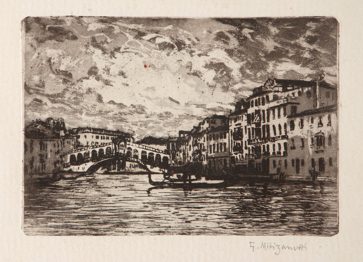 Die Rialtobrücke in Venedig von Giuseppe Miti Zanetti