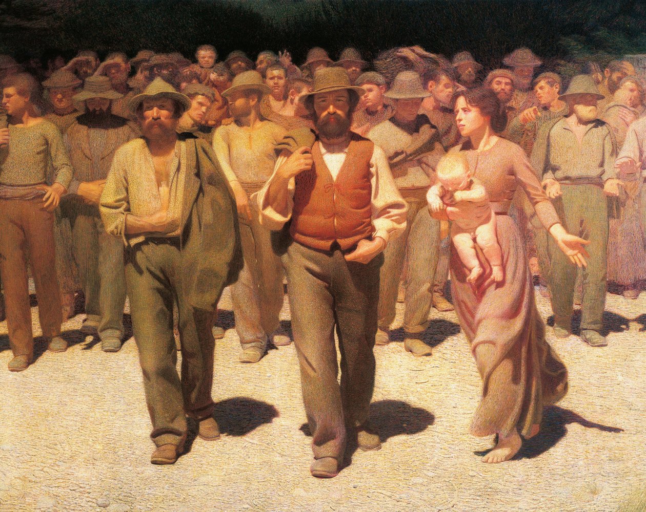 Der vierte Stand, Detail von Giuseppe Pellizza da Volpedo