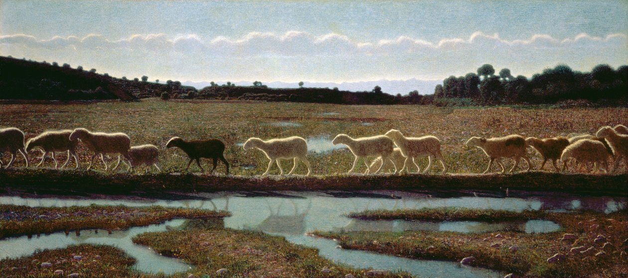 Der Spiegel des Lebens: Was der Erste tut, folgen die Anderen, 1895-98 von Giuseppe Pellizza da Volpedo