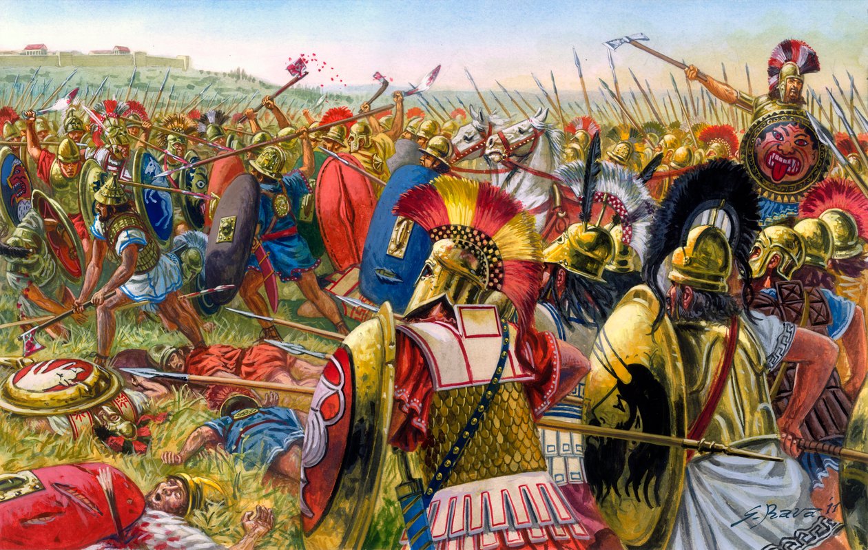 Antikes Rom: Lars Porsenna, etruskischer Militärführer vor den Toren Roms 507 v. Chr. (Illustration von Giuseppe Rava) von Giuseppe Rava