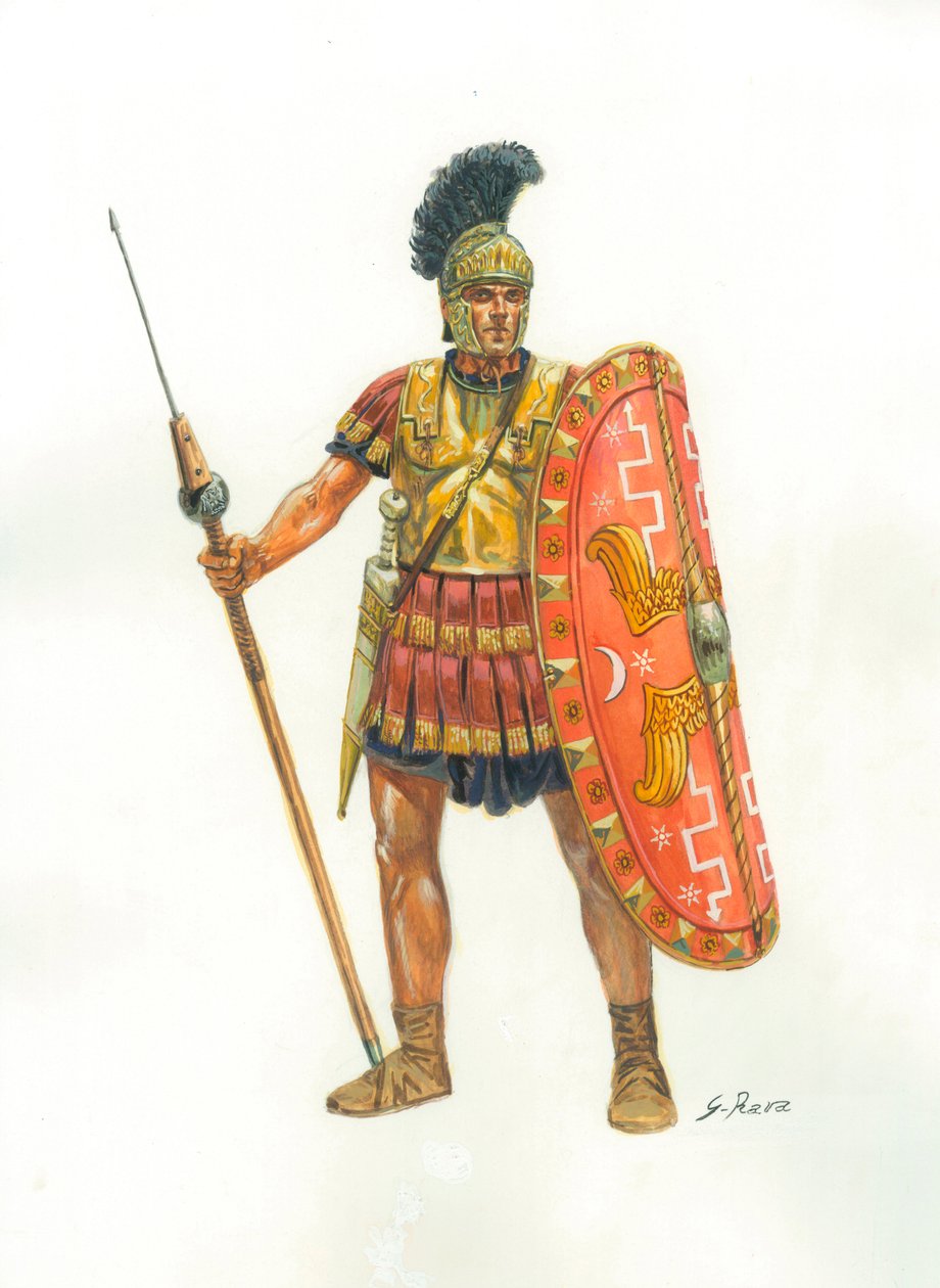 Antikes Rom: ein Soldat der Prätorianergarde - Illustration von Giuseppe Rava von Giuseppe Rava