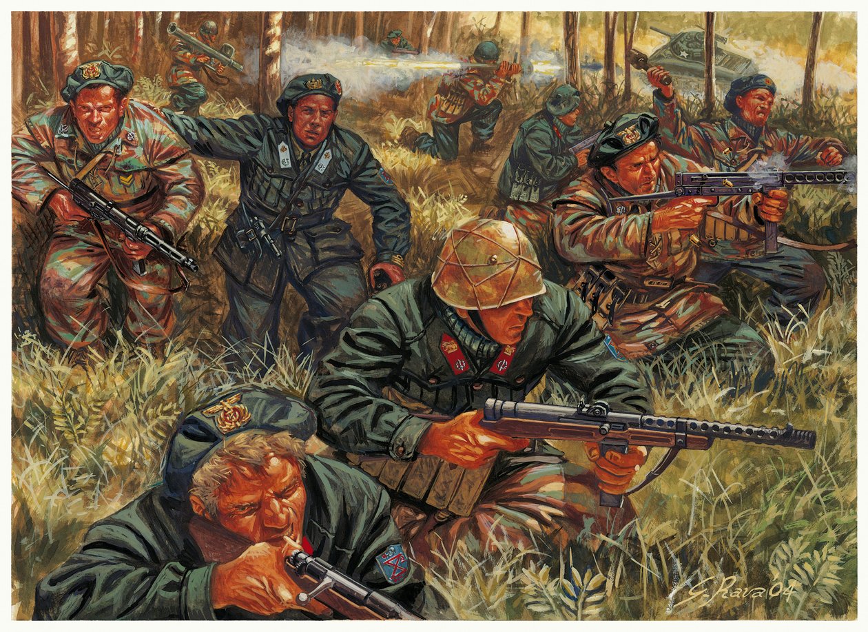 Zweiter Weltkrieg: Prinz Junio Valerio Scipione Borghese (1906-1974) an der Spitze der italienischen Einheit Xe Flotiglia MAS oder DECIMA MAS oder X Mas von Giuseppe Rava