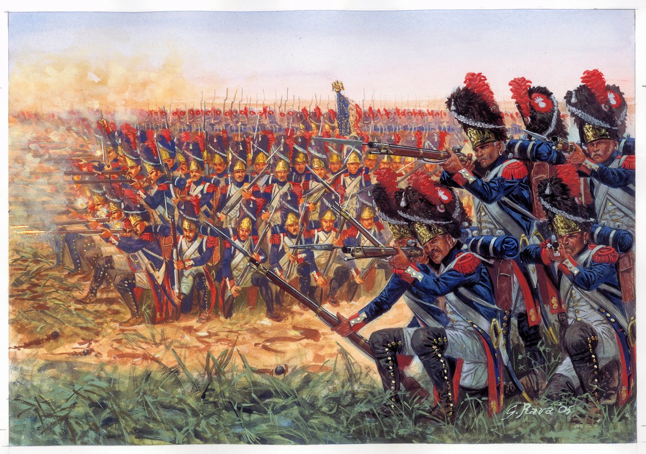 Die Kaiserliche Garde Napoleons I. (1769-1821) in der Schlacht von Waterloo von Giuseppe Rava