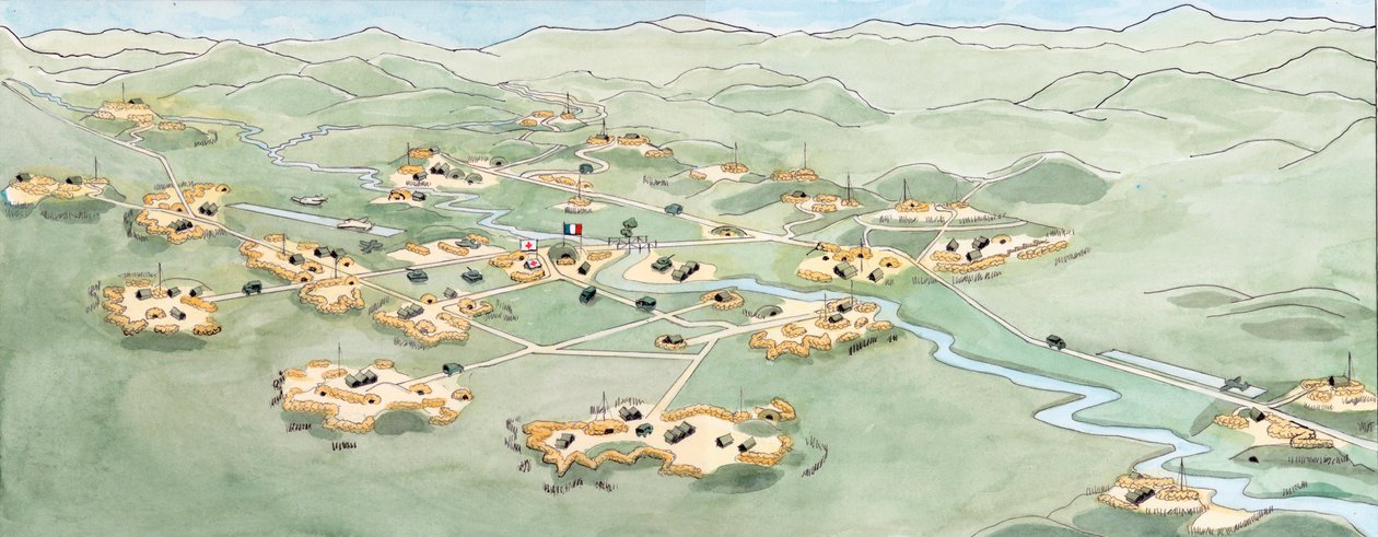 Krieg von Indochina: Plan der Schlacht von Dien Bien Phu (November 1953 bis Mai 1954) von Giuseppe Rava