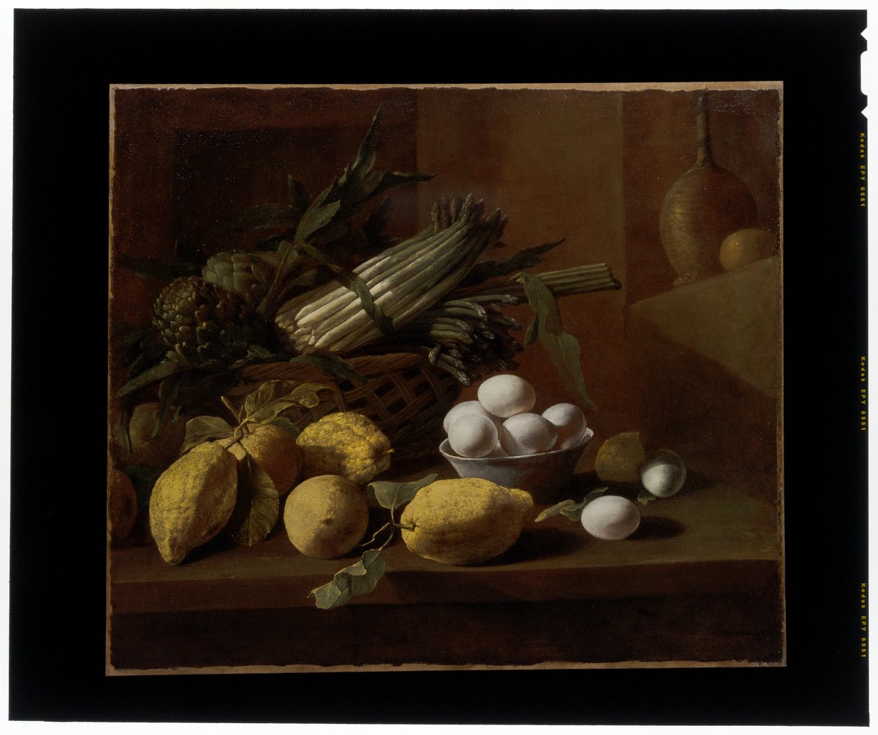 Küchenstillleben mit Artischocken, Spargel, Zitronen und Eiern von Giuseppe Recco