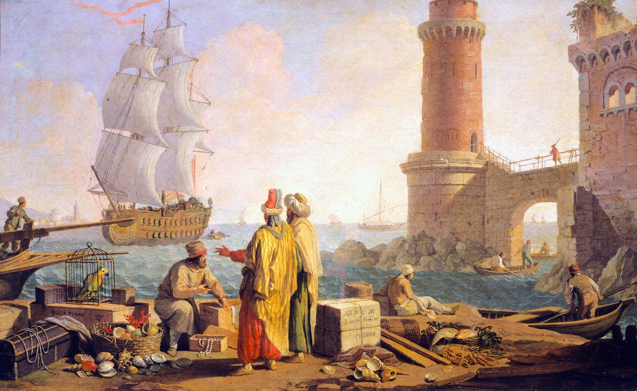 Blick auf den Hafen von Livorno von Giuseppe Zocchi