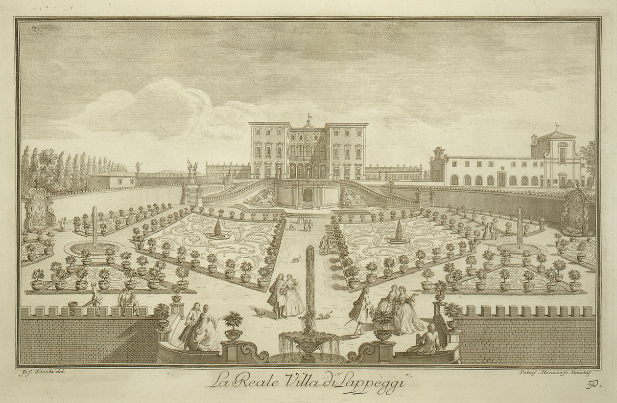 Villa Lappeggi, aus Ansichten der Toskana, veröffentlicht um 1744-57 von Giuseppe Zocchi