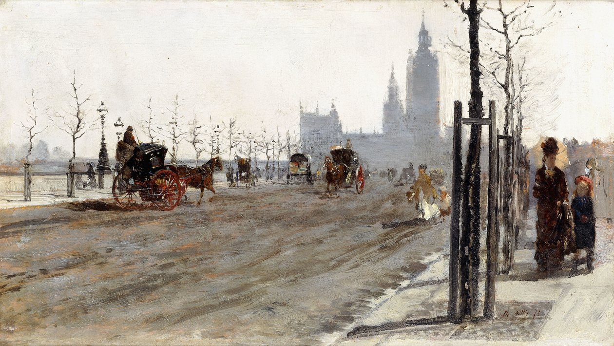 Der Victoria Embankment, London, 1875 von Giuseppe or Joseph de Nittis