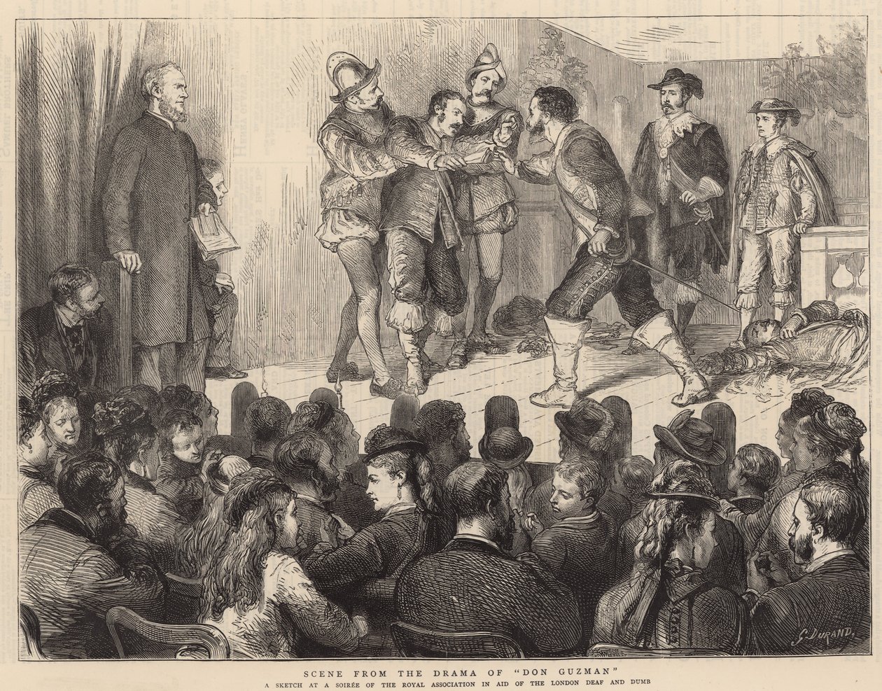 Szene aus dem Drama von Don Guzman von Godefroy Durand