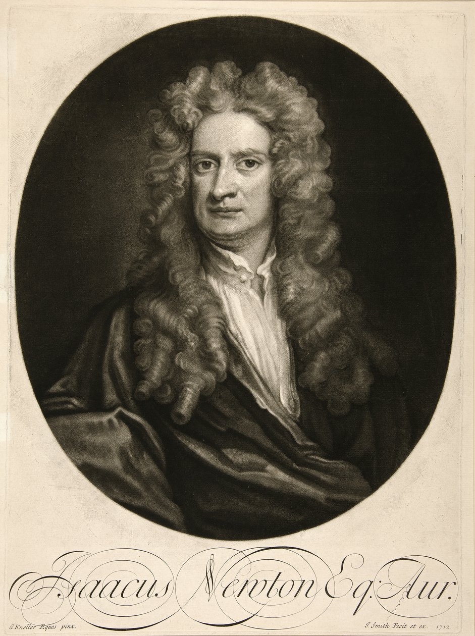 Isaacus Newton, Esq., veröffentlicht 1712 von Godfrey (after) Kneller