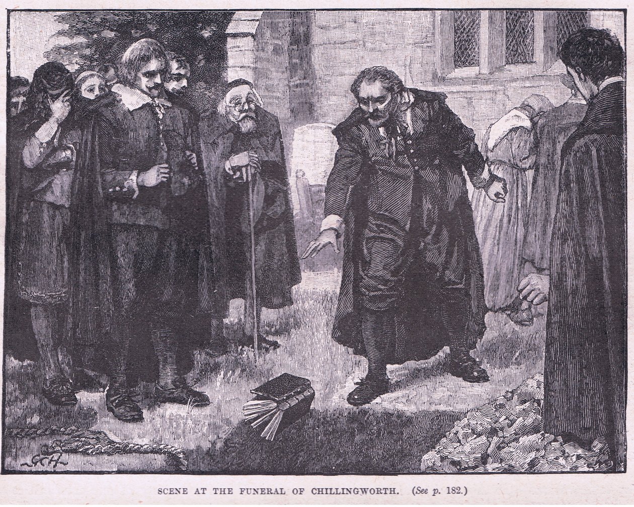 Szene bei der Beerdigung von Chillingworth, 1644 von Godfrey C. Hindley