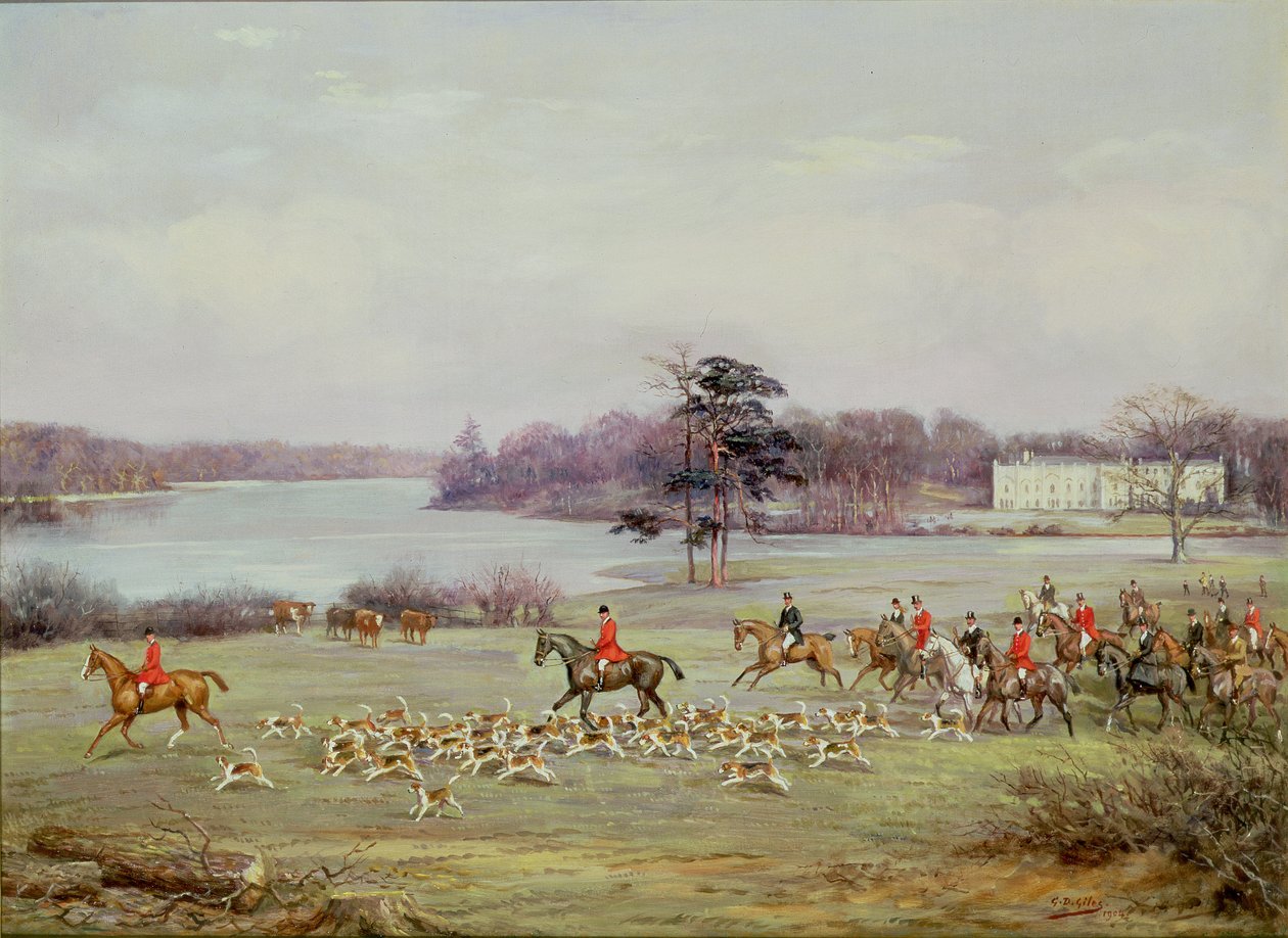 Die South Cheshire Hunt im Combermere Park, 1904