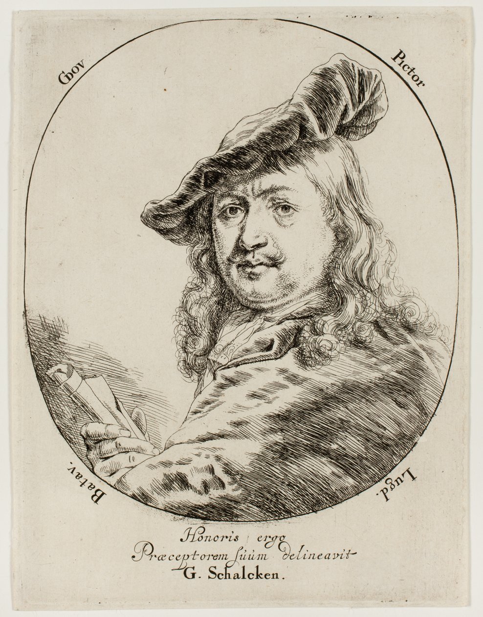 Porträt von Gerard Dou, dem Maler von Godfried Schalcken