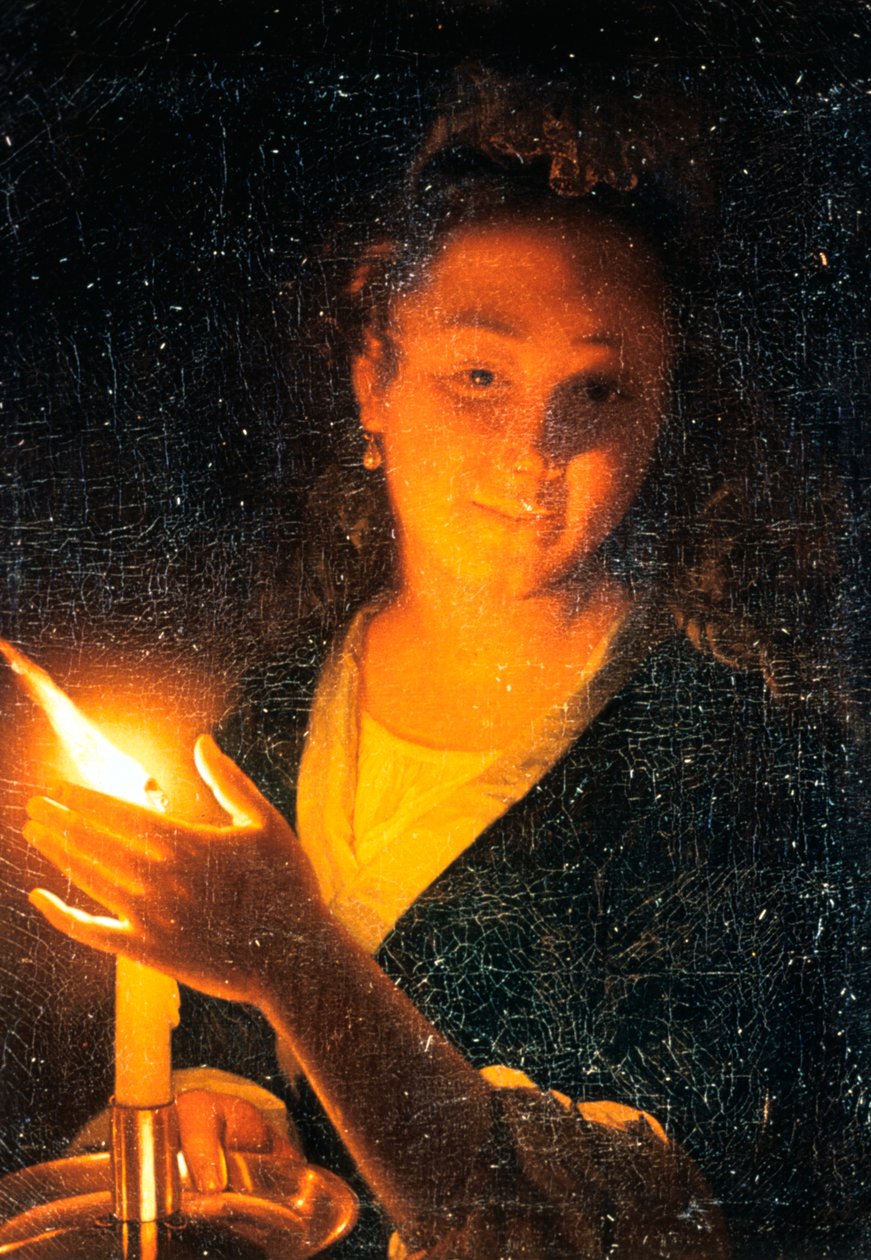 Frau mit Kerze, späte 1660er Jahre von Godfried Schalcken