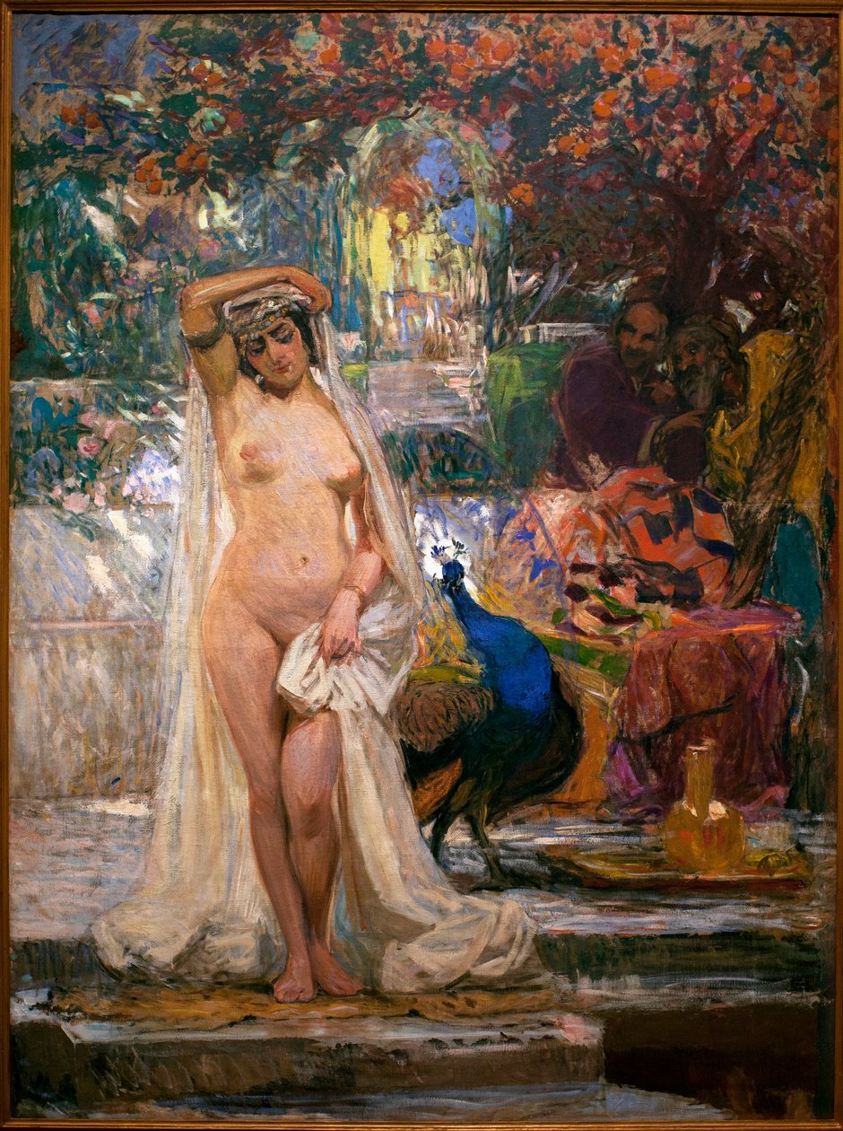 Die keusche Susanna - Gemälde von Gonzalo Bilbao Martinez (1860-1938), Öl auf Leinwand, ca. 1914 - Museum der Schönen Künste von Sevilla, Spanien von Gonzalo Bilbao Martinez