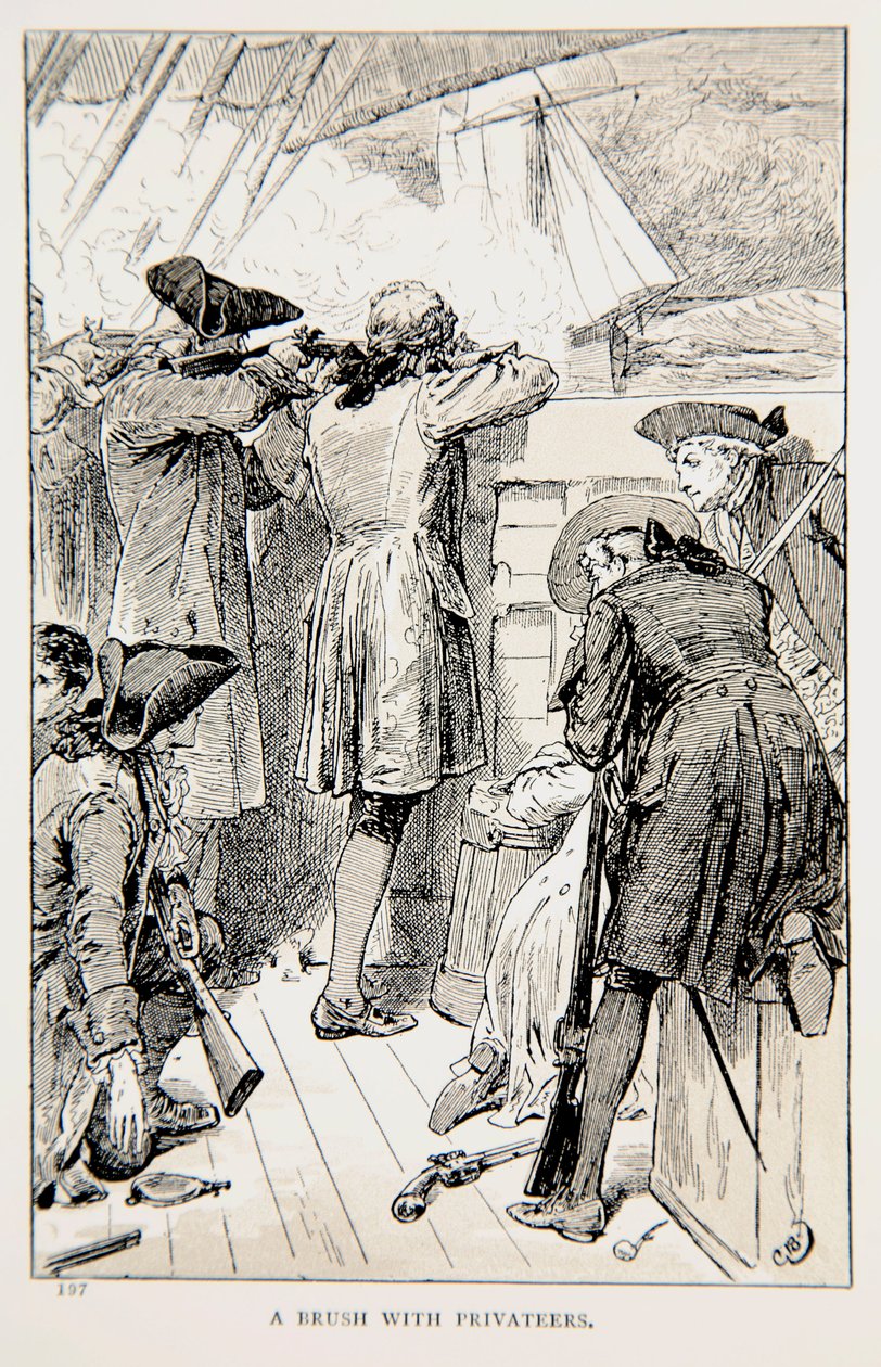 Ein Gefecht mit Freibeutern, eine Illustration aus 