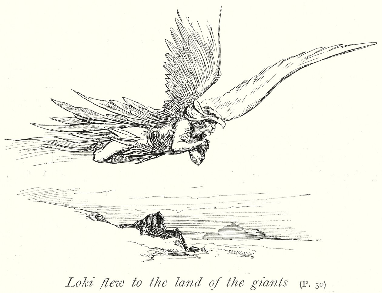 Loki flog ins Land der Riesen von Gordon Frederick (after) Browne