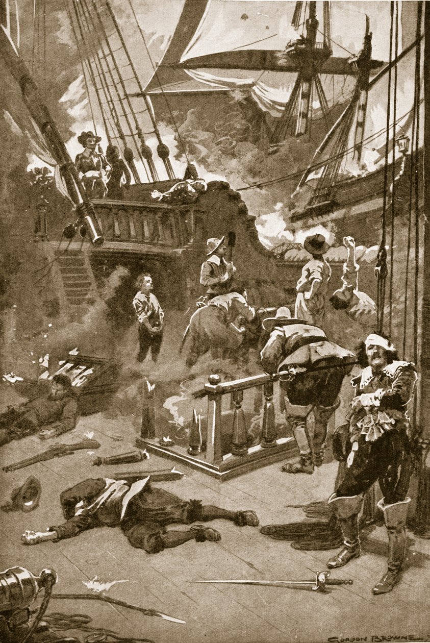 Die Schlacht bei Camperdown, 29.-31. Juli von Gordon Frederick (after) Browne