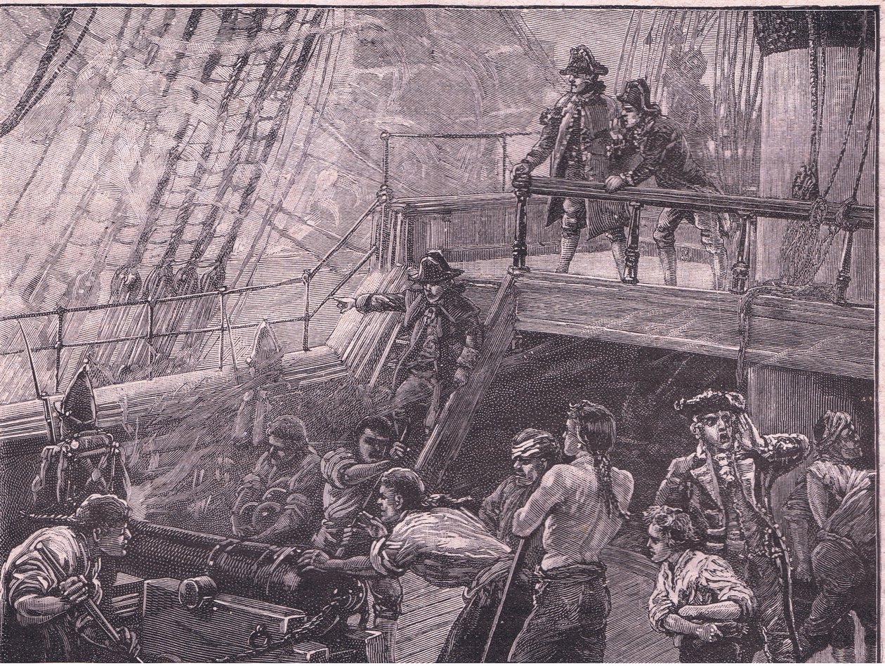 Admiral Rodney bombardiert Le Havre AD 1759 von Gordon Frederick Browne