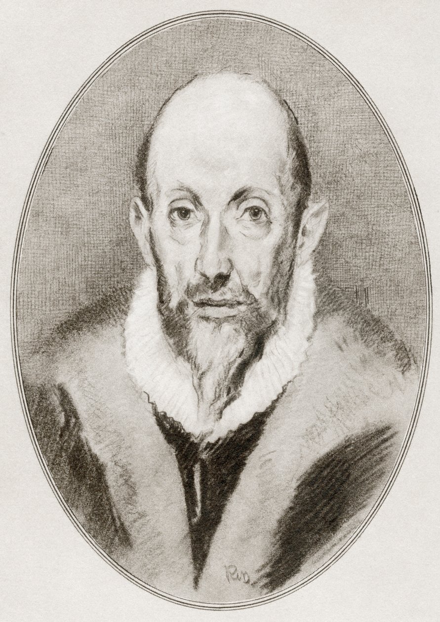 Domenikos Theotokopoulos, El Greco, aus „Lebende Biographien großer Maler“ von Gordon Ross